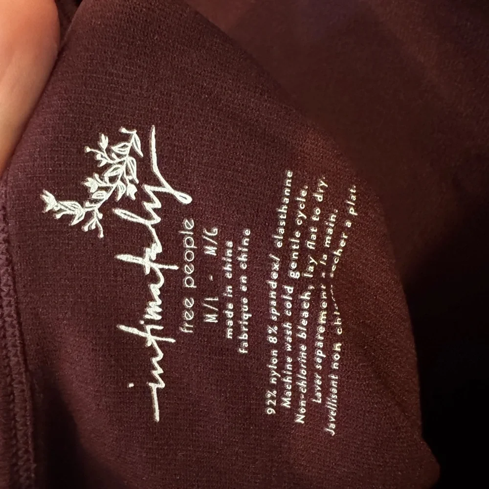 Free People Long Sleeve Turtleneck Top with Open Back - Wine